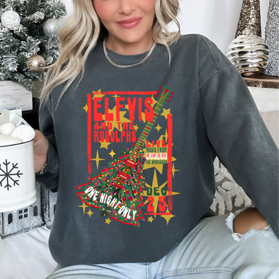 Elfvis and The Rudolphs (Red) Christmas Sweatshirt