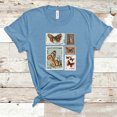 Vintage Butterfly Stamp Graphic Tee