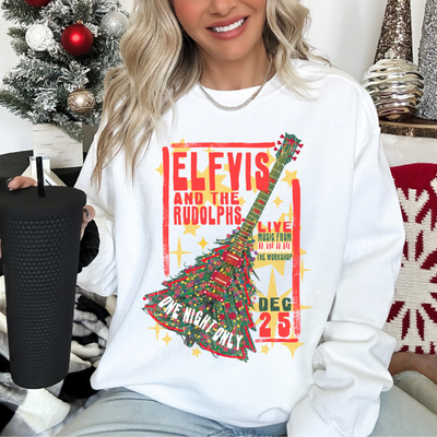Elfvis and The Rudolphs (Red) Christmas Sweatshirt