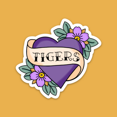 3" Waterproof LSU Fightin Tigers Tattoo Sticker