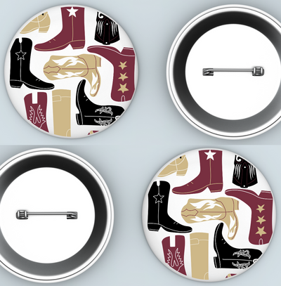 Game Day Boot Collage Buttons