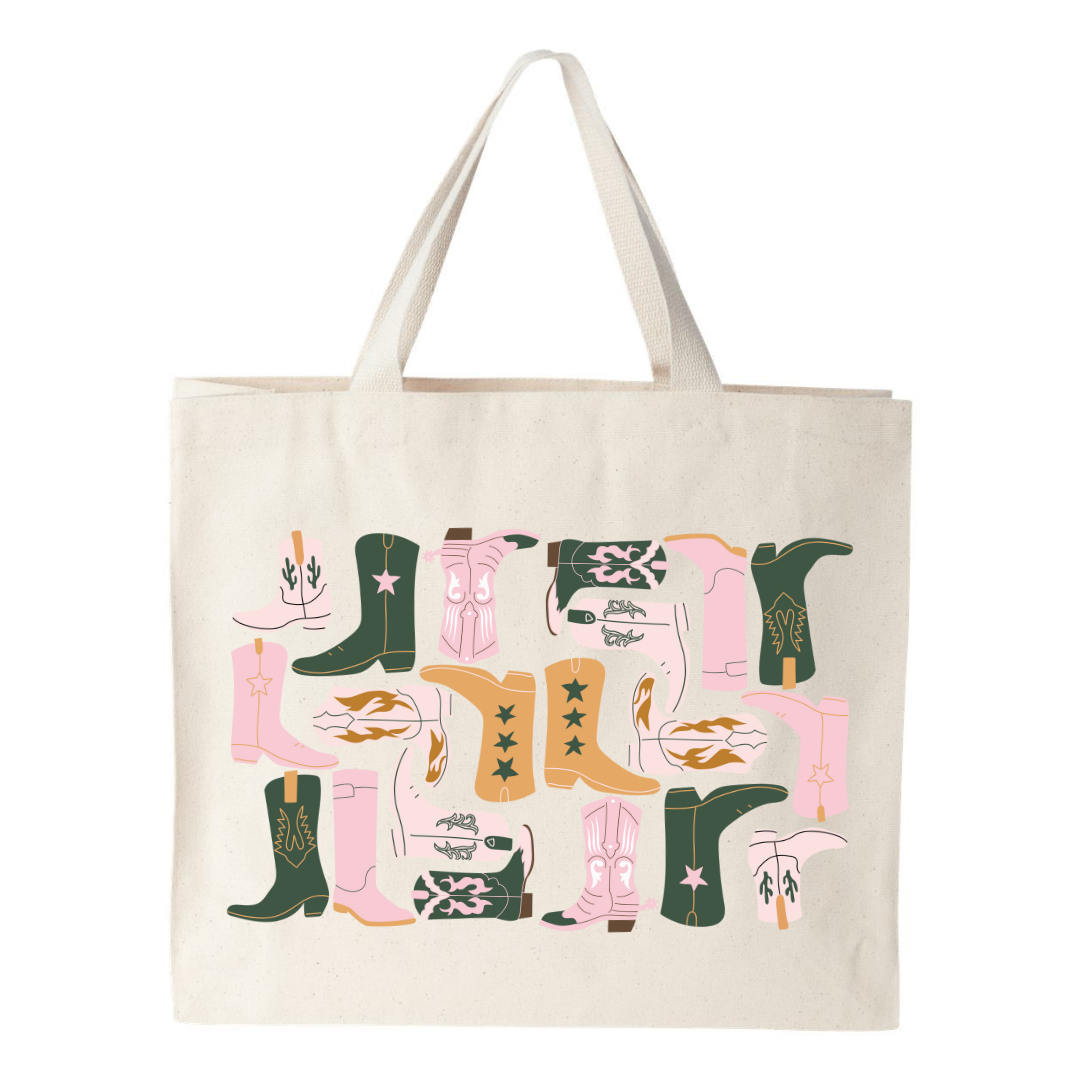 Boot Collage Tote Bag