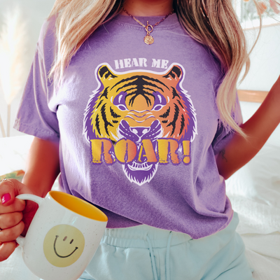 Hear Me Roar Tiger Mascot Graphic Tee