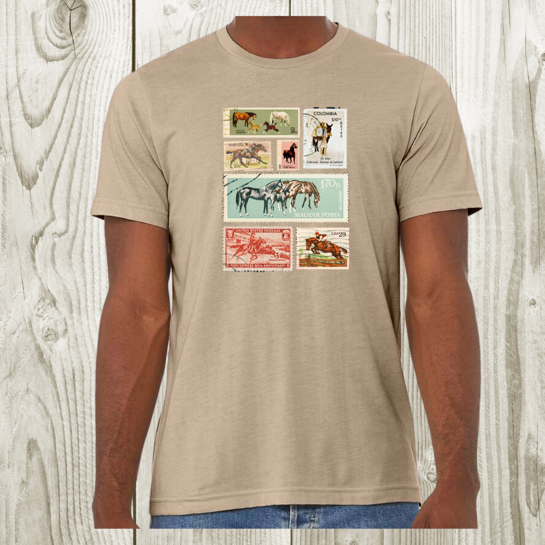 Vintage Horse Stamps western Graphic Tee