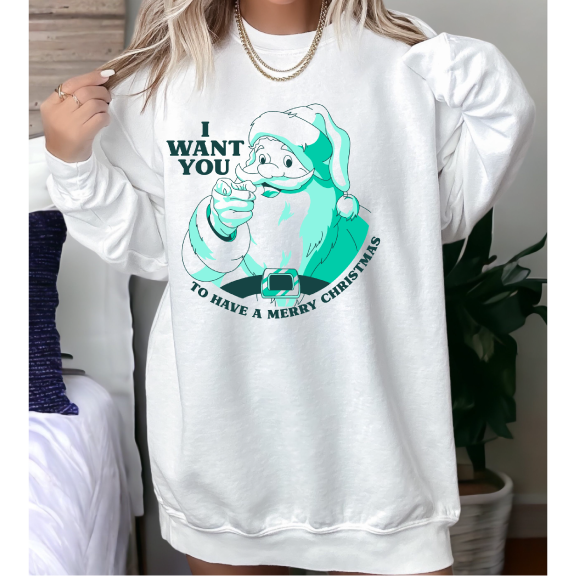 I Want You Graphic Christmas Sweatshirt