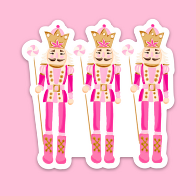 3" Waterproof Pink Nutcracker Trio Sticker