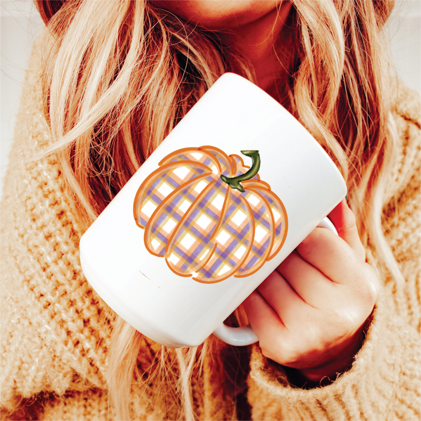 Plaid Pumpkin Coffee Mug