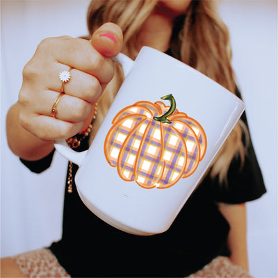Plaid Pumpkin Coffee Mug