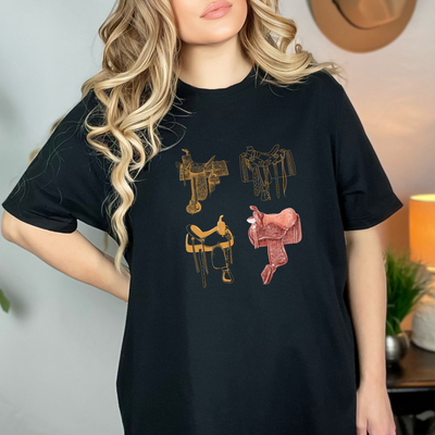 Assorted Riding Saddles Western Graphic Tee