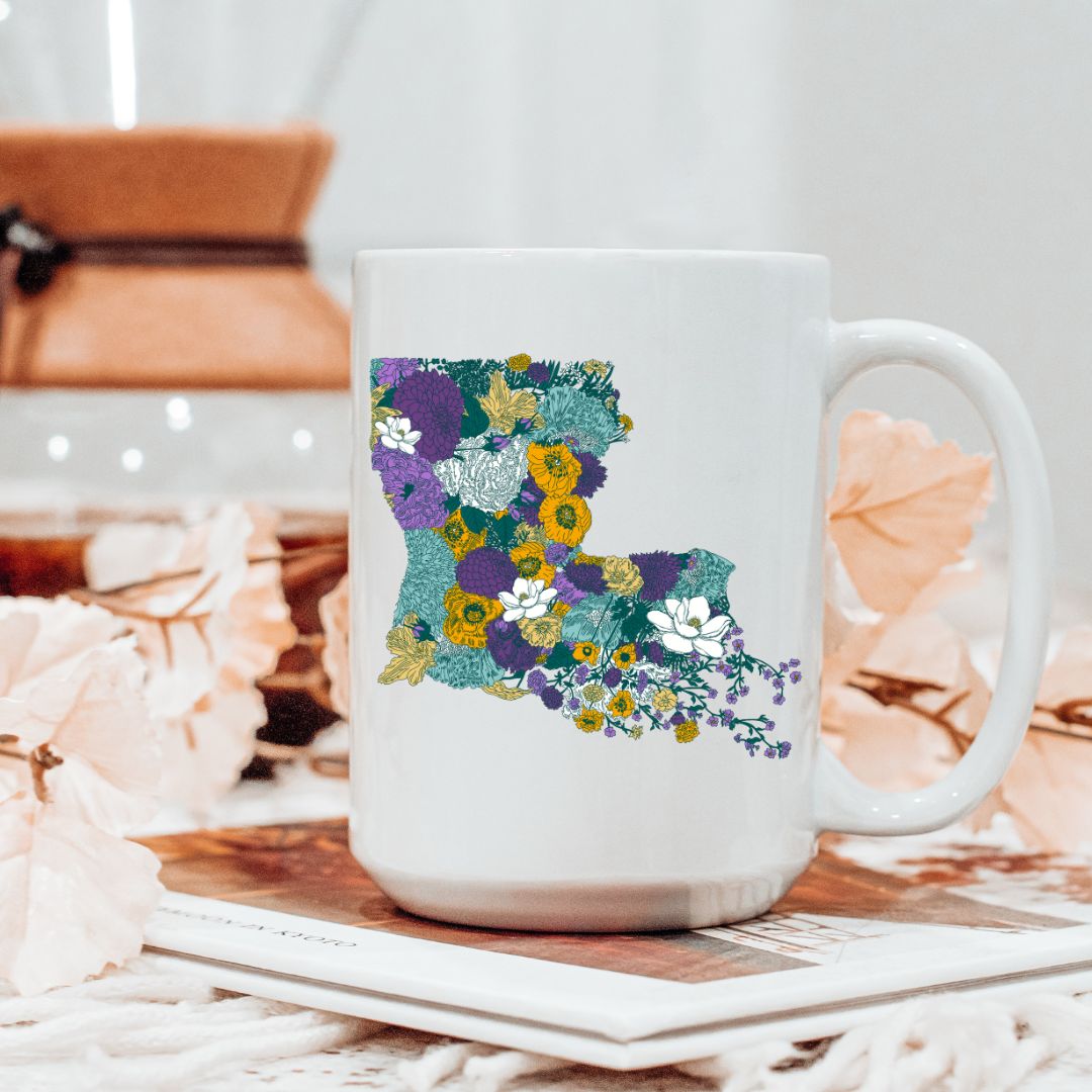 Floral Louisiana Coffee Mug