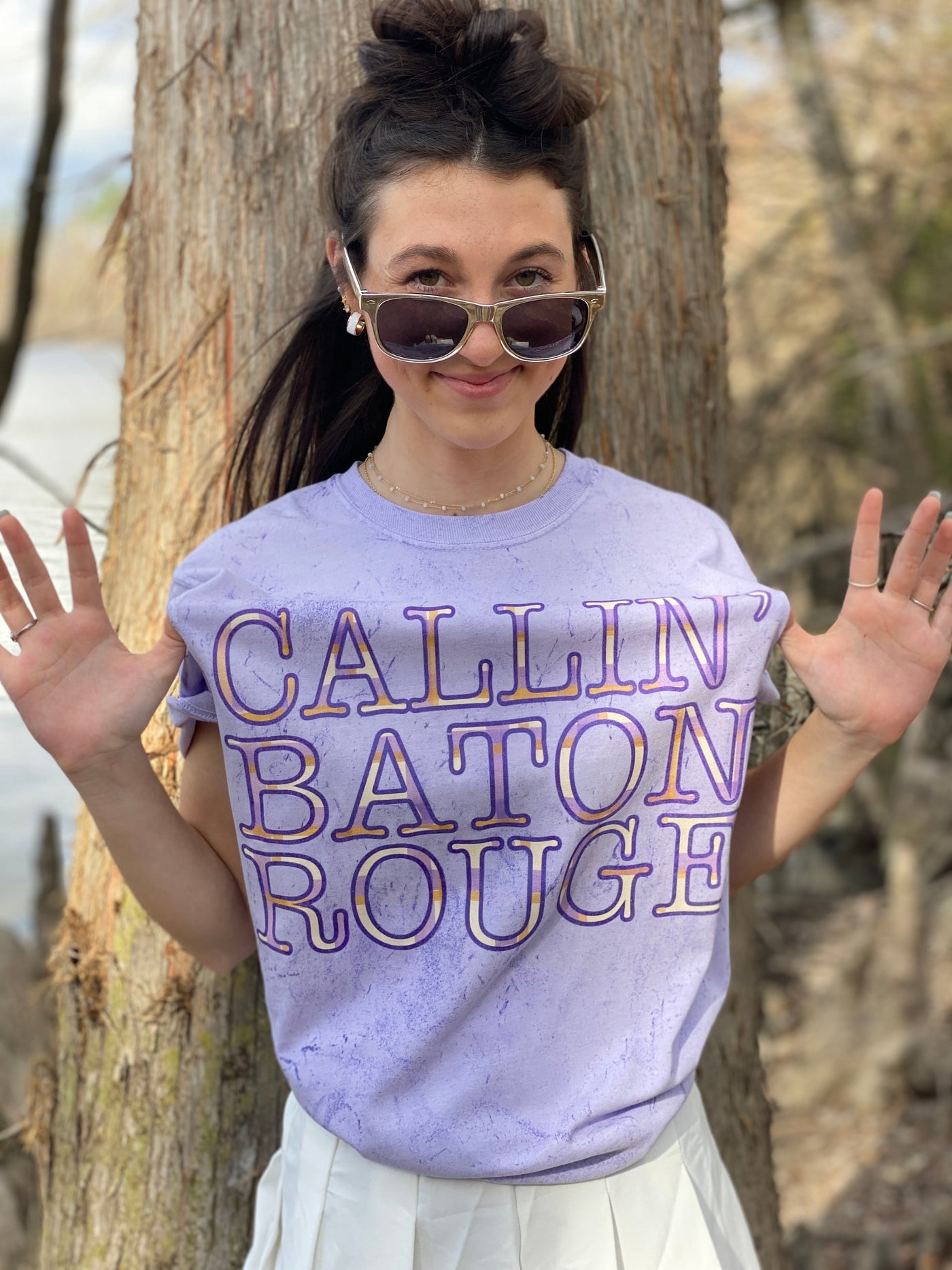 Plaid Callin' Baton Rouge LSU Tee shirt- YOUTH