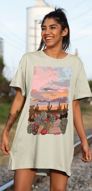 PBW Desert Magic Time Western Graphic T-shirt or T-shirt Dress
