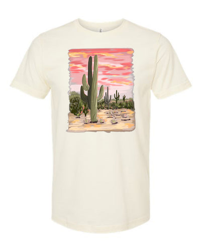 PBW Pink Cactus Sunset Western Graphic T-shirt or T-shirt Dress