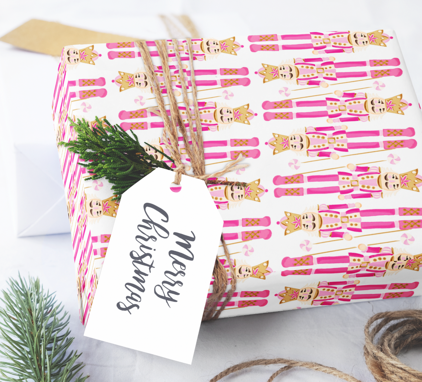 Pink Nutcracker Christmas Gift Wrapping Paper