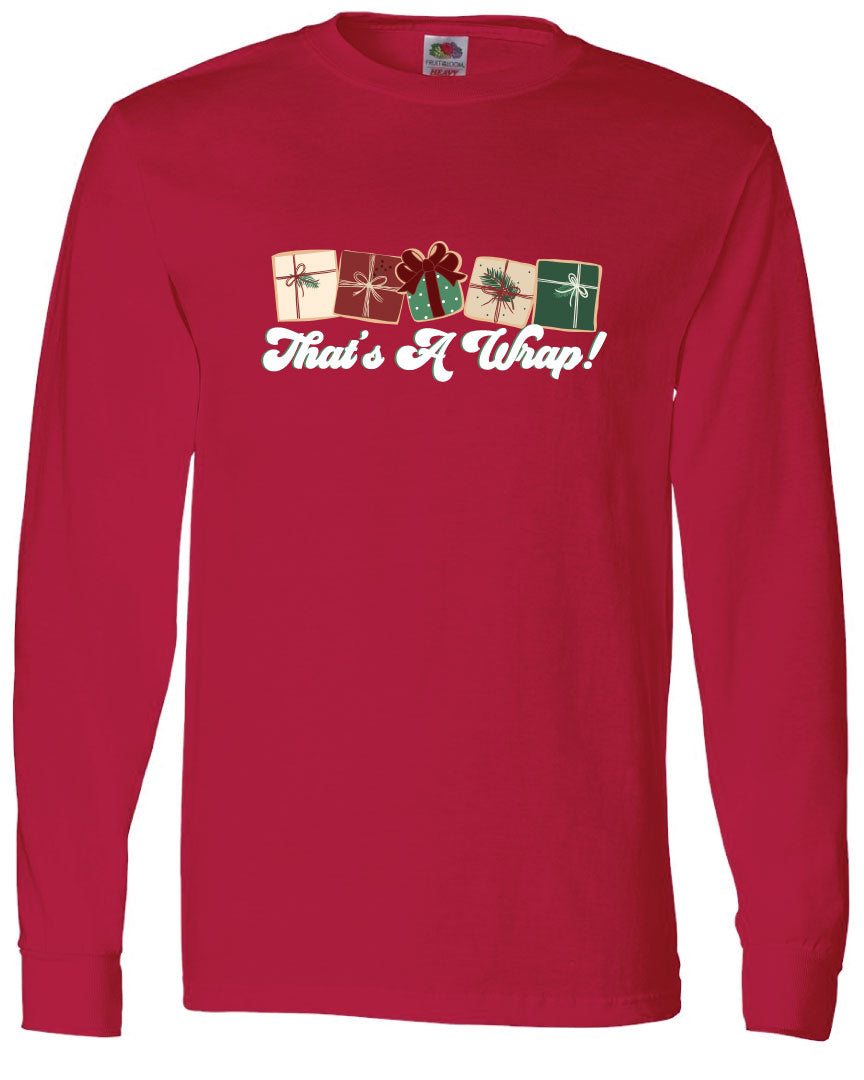 Thats A Wrap Long Sleeve Graphic Christmas Tee